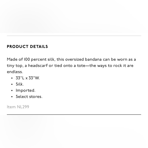 Madewell silk oversized bandana size 33” square - Picture 4 of 9